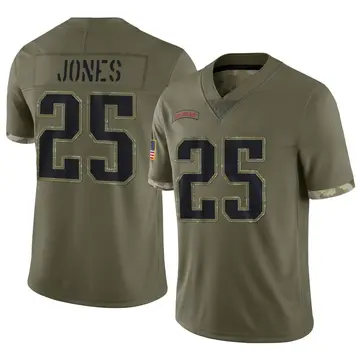 Nike Marcus Jones Men's Limited New England Patriots Olive 2022 Salute To Service Jersey