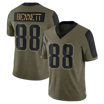 Nike Martellus Bennett Men's Limited New England Patriots Olive 2021 Salute To Service Jersey