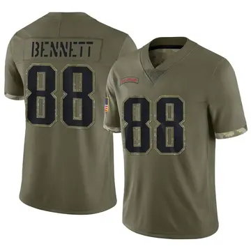 Nike Martellus Bennett Men's Limited New England Patriots Olive 2022 Salute To Service Jersey