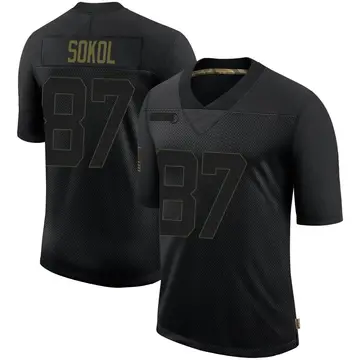 Nike Matt Sokol Men's Limited New England Patriots Black 2020 Salute To Service Jersey