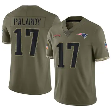 Nike Michael Palardy Men's Limited New England Patriots Olive 2022 Salute To Service Jersey