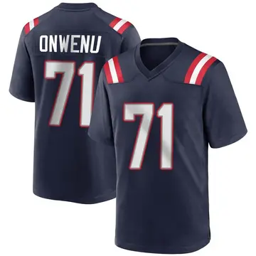 Nike Mike Onwenu Men's Game New England Patriots Navy Blue Team Color Jersey