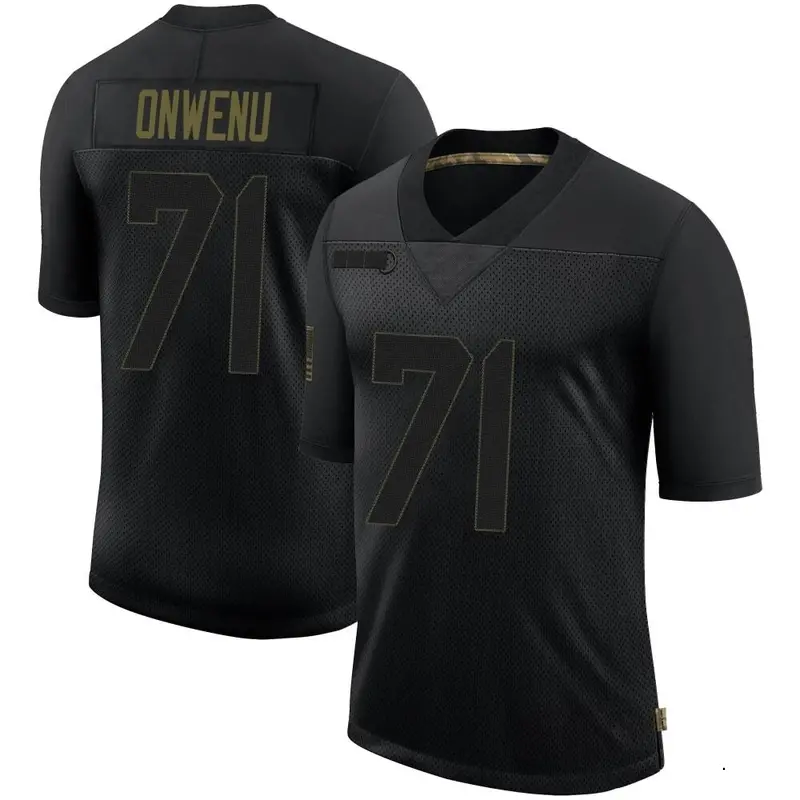 Nike Mike Onwenu Men's Limited New England Patriots Black 2020 Salute To Service Jersey
