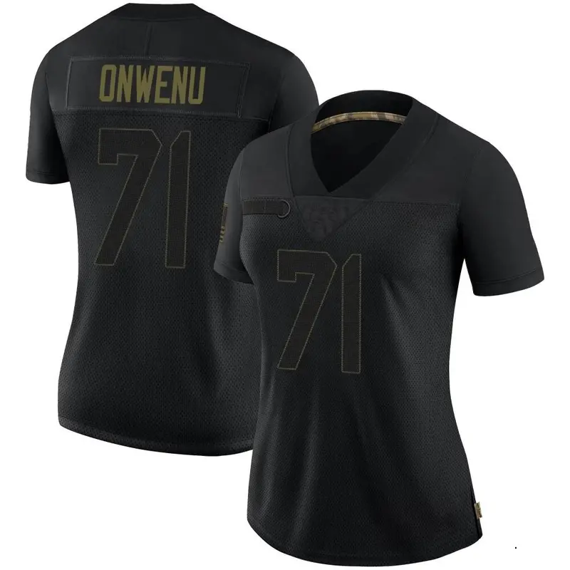 Nike Mike Onwenu Women's Limited New England Patriots Black 2020 Salute To Service Jersey