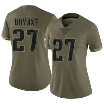 Nike Myles Bryant Women's Limited New England Patriots Olive 2022 Salute To Service Jersey