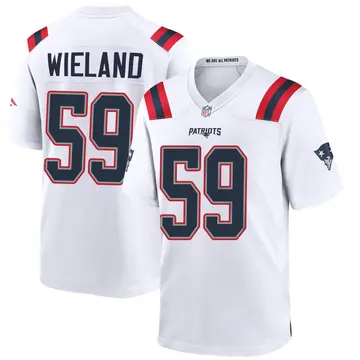 Nike Nate Wieland Men's Game New England Patriots White Jersey