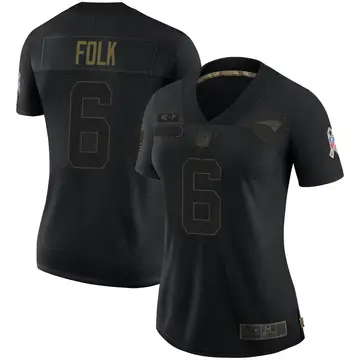 Nike Nick Folk Women's Limited New England Patriots Black 2020 Salute To Service Jersey