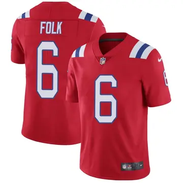 Nike Nick Folk Youth Limited New England Patriots Red Vapor Untouchable Alternate Jersey