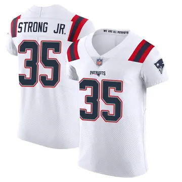 Nike Pierre Strong Jr. Men's Elite New England Patriots White Vapor Untouchable Jersey