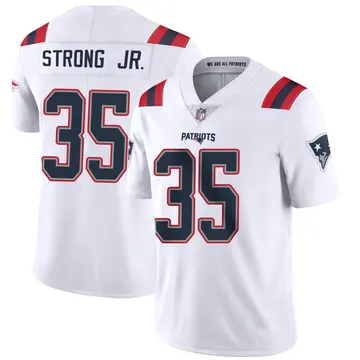 Nike Pierre Strong Jr. Men's Limited New England Patriots White Vapor Untouchable Jersey