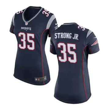 Nike Pierre Strong Jr. Women's Game New England Patriots Navy Blue Team Color Jersey