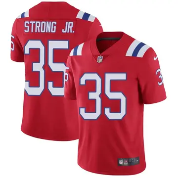 Nike Pierre Strong Jr. Youth Limited New England Patriots Red Vapor Untouchable Alternate Jersey