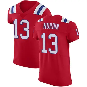 Nike Quinn Nordin Men's Elite New England Patriots Red Vapor Untouchable Alternate Jersey