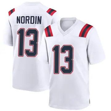 Nike Quinn Nordin Men's Game New England Patriots White Jersey