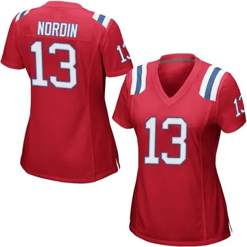 Nike Quinn Nordin Women's Game New England Patriots Red Alternate Jersey