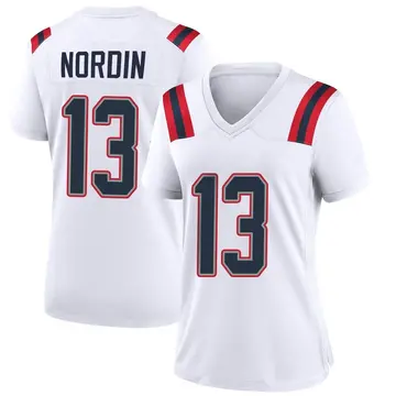Nike Quinn Nordin Women's Game New England Patriots White Jersey