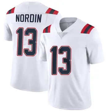 Nike Quinn Nordin Youth Limited New England Patriots White Vapor Untouchable Jersey