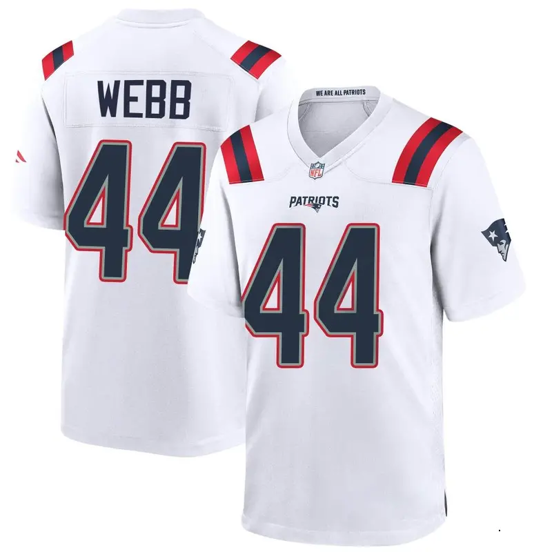 Nike Raleigh Webb Men's Game New England Patriots White Jersey