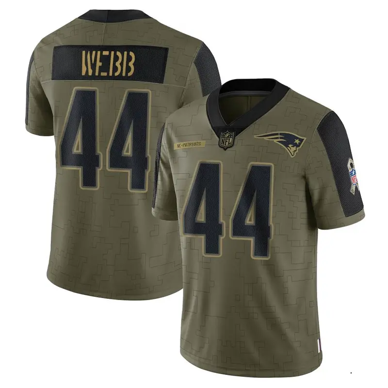 Nike Raleigh Webb Men's Limited New England Patriots Olive 2021 Salute To Service Jersey