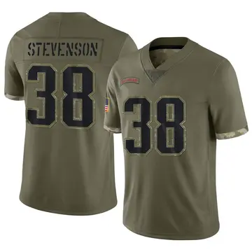 Nike Rhamondre Stevenson Youth Limited New England Patriots Olive 2022 Salute To Service Jersey