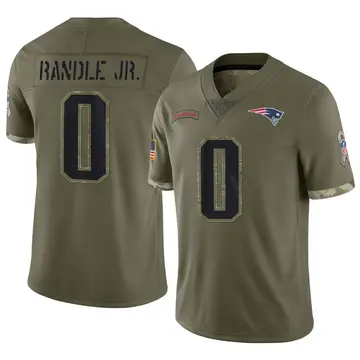 Nike Rodney Randle Jr. Men's Limited New England Patriots Olive 2022 Salute To Service Jersey