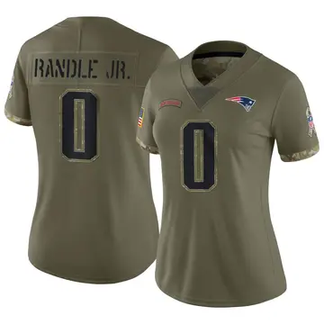 Nike Rodney Randle Jr. Women's Limited New England Patriots Olive 2022 Salute To Service Jersey