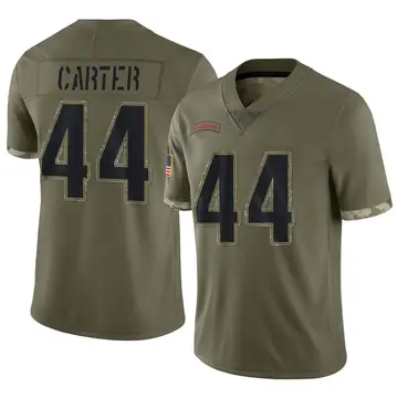 Nike Ron'Dell Carter Men's Limited New England Patriots Olive 2022 Salute To Service Jersey