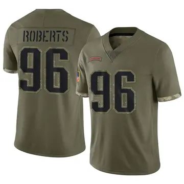 Nike Sam Roberts Men's Limited New England Patriots Olive 2022 Salute To Service Jersey