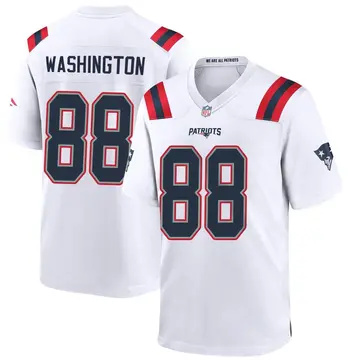 Nike Scotty Washington Men's Game New England Patriots White Jersey