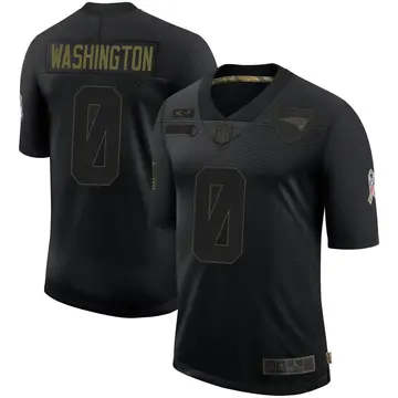 Nike Scotty Washington Men's Limited New England Patriots Black 2020 Salute To Service Jersey