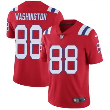 Nike Scotty Washington Men's Limited New England Patriots Red Vapor Untouchable Alternate Jersey