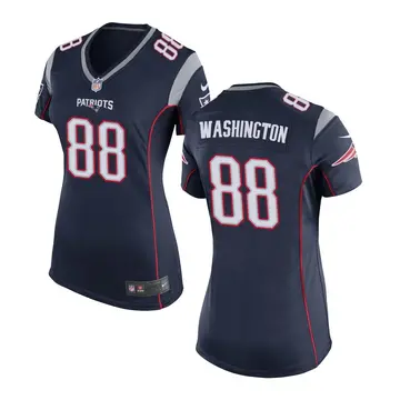 Nike Scotty Washington Women's Game New England Patriots Navy Blue Team Color Jersey