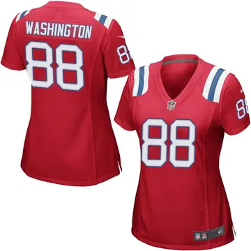 Nike Scotty Washington Women's Game New England Patriots Red Alternate Jersey