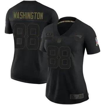 Nike Scotty Washington Women's Limited New England Patriots Black 2020 Salute To Service Jersey