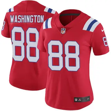 Nike Scotty Washington Women's Limited New England Patriots Red Vapor Untouchable Alternate Jersey