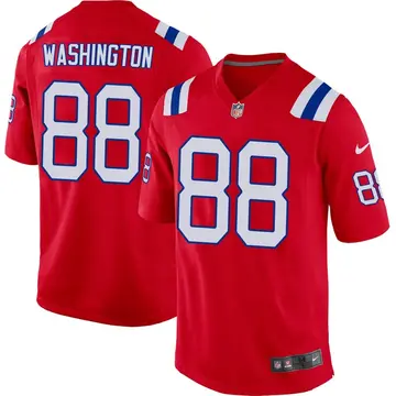Nike Scotty Washington Youth Game New England Patriots Red Alternate Jersey
