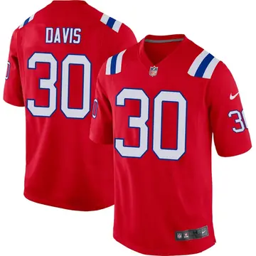 Nike Sean Davis Men's Game New England Patriots Red Alternate Jersey