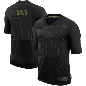 Nike Sean Davis Men's Limited New England Patriots Black 2020 Salute To Service Jersey