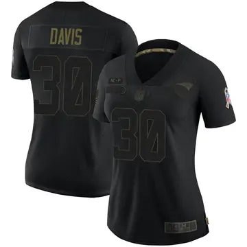 Nike Sean Davis Women's Limited New England Patriots Black 2020 Salute To Service Jersey