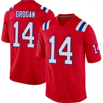 Nike Steve Grogan Youth Game New England Patriots Red Alternate Jersey