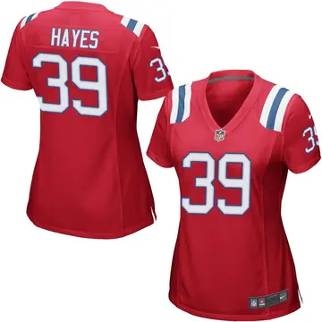 Nike Tae Hayes Women's Game New England Patriots Red Alternate Jersey