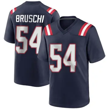 Nike Tedy Bruschi Men's Game New England Patriots Navy Blue Team Color Jersey