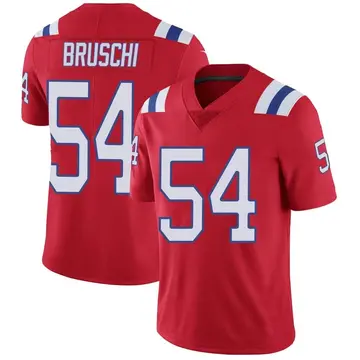 Nike Tedy Bruschi Men's Limited New England Patriots Red Vapor Untouchable Alternate Jersey
