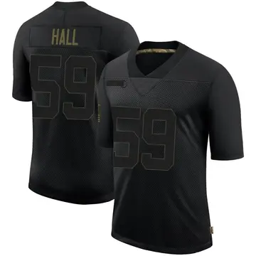 Nike Terez Hall Men's Limited New England Patriots Black 2020 Salute To Service Jersey