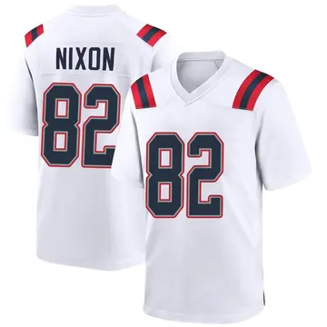 Nike Tre Nixon Men's Game New England Patriots White Jersey