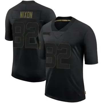 Nike Tre Nixon Men's Limited New England Patriots Black 2020 Salute To Service Jersey