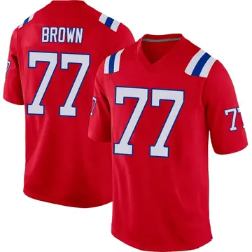 Nike Trent Brown Men's Game New England Patriots Red Alternate Jersey