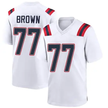 Nike Trent Brown Men's Game New England Patriots White Jersey
