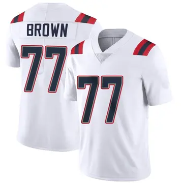 Nike Trent Brown Men's Limited New England Patriots White Vapor Untouchable Jersey