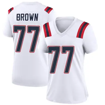 Nike Trent Brown Women's Game New England Patriots White Jersey